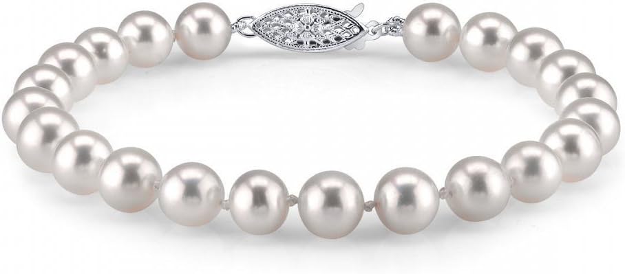 The Pearl Source White Freshwater Pearl Bracelet