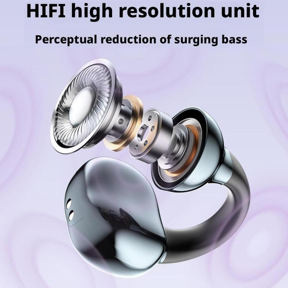 🎧2026 New Clip-On Open-Ear Headphones – Wireless Bluetooth Earbuds with AI Noise Cancelling, Rhinestone Decor & Water Resistant