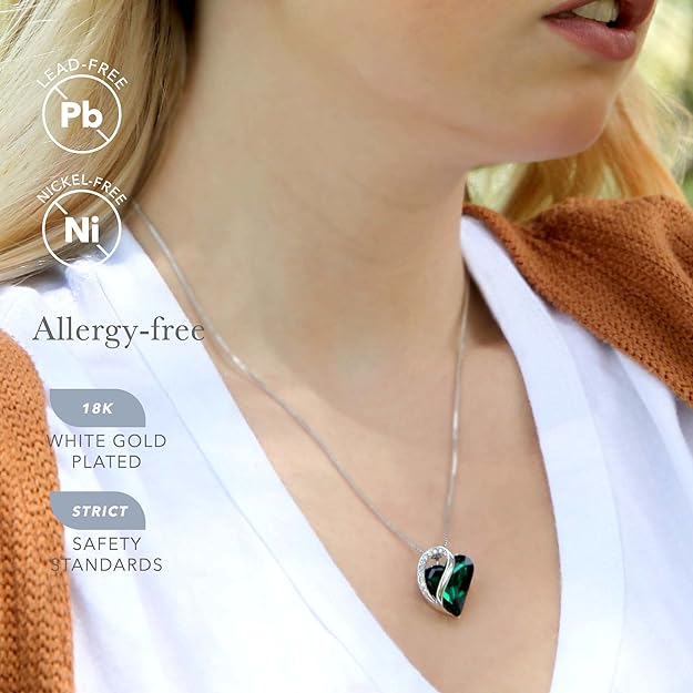 BIRTHSTONE CRYSTALS -Heart of the Ocean Necklace