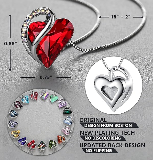 BIRTHSTONE CRYSTALS -Heart of the Ocean Necklace