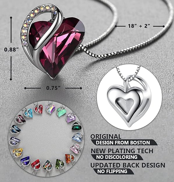 BIRTHSTONE CRYSTALS -Heart of the Ocean Necklace