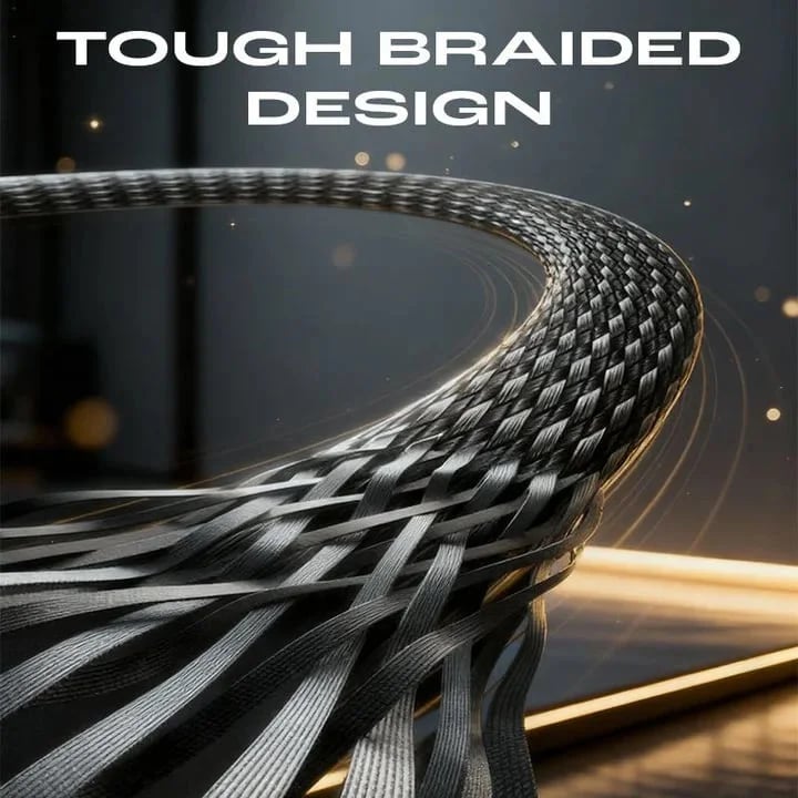 ⚡Hivatalosan Engedélyezett | MFi-tanúsítvánnyal rendelkező kábelek🔥 2 az 1-ben Láthatatlan Tartós Töltőkábel - 240 W-os Gyors Töltőkábel Beépített Telefonállvánnyal