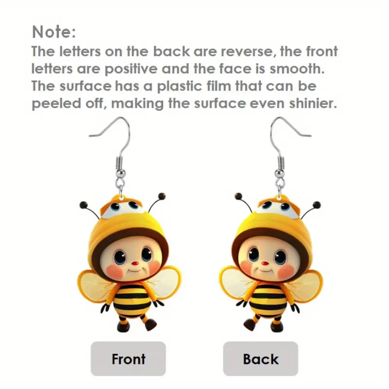 (🔥HOT SALE NOW 49% OFF) -🌻Cute Sunflower & Bee Acrylic Earrings🐝