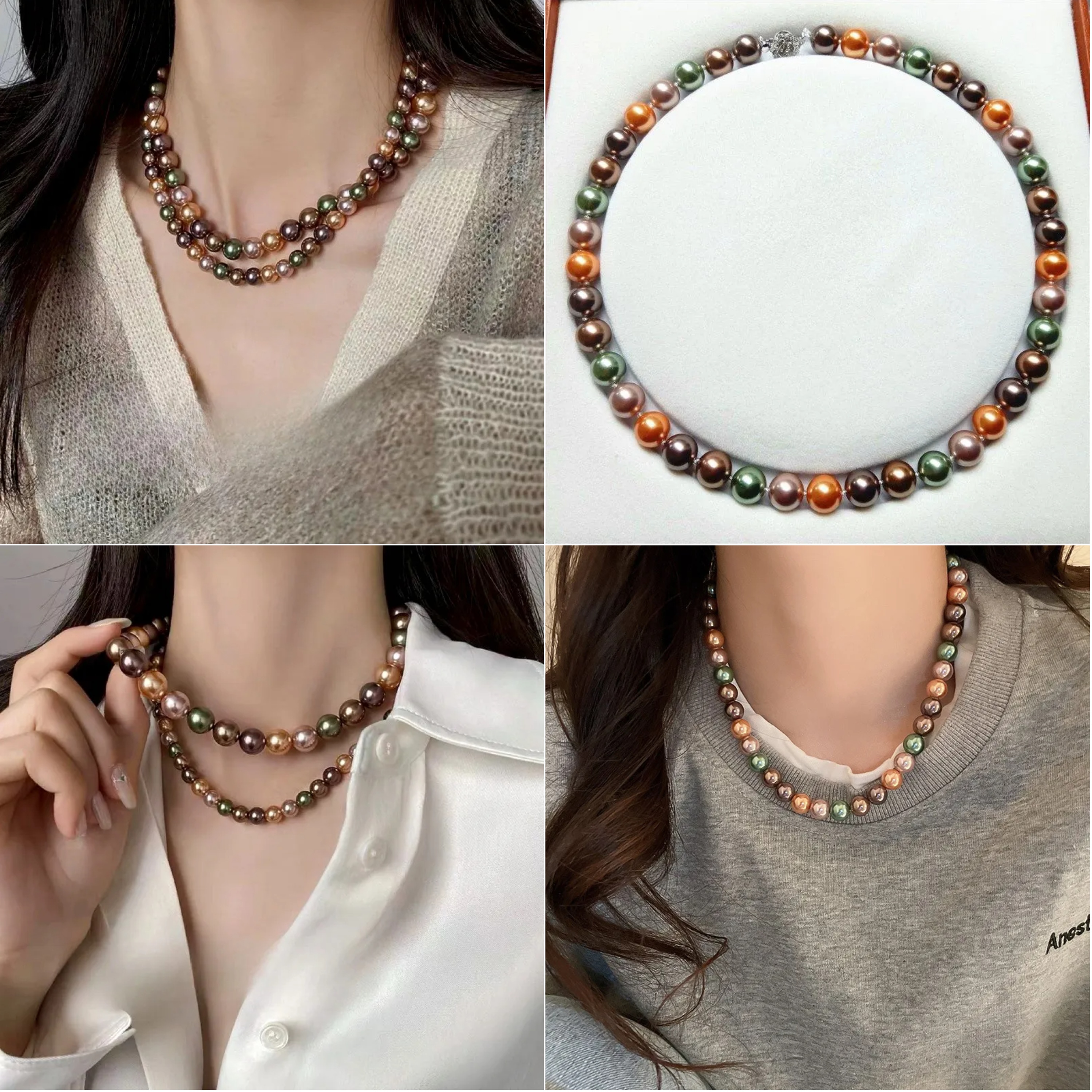 AAAA South China Sea multi-color pearl necklace