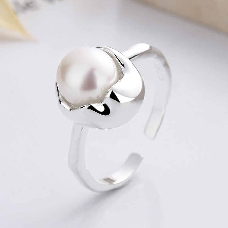 6-7mm AAA Quality Freshwater 925 Sterling Silver Cultured Pearl Ring