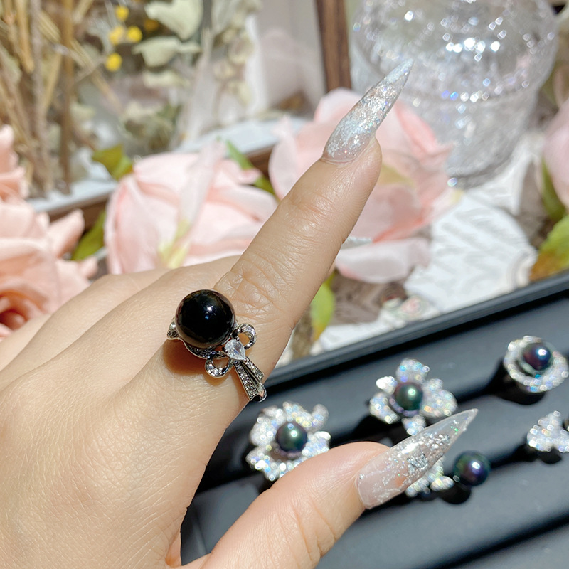 AAAA quality Tahitian pearl ring（adjustable）