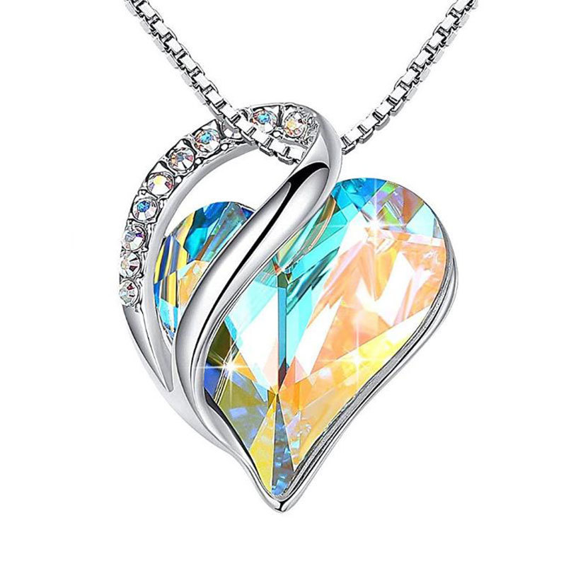 BIRTHSTONE CRYSTALS -Heart of the Ocean Necklace