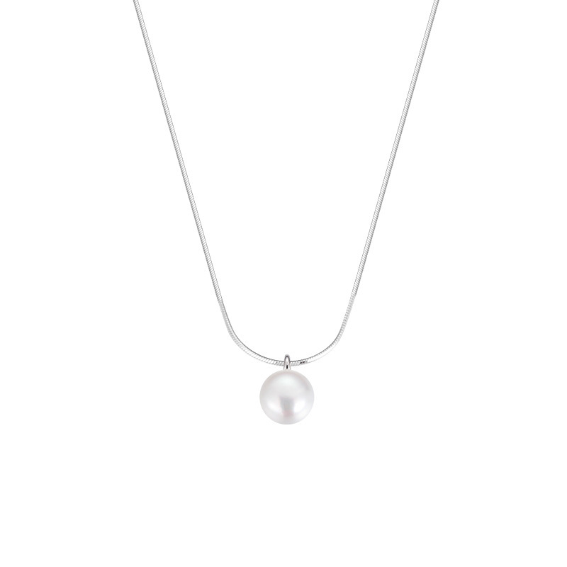 s925 sterling silver "one pearl" necklace