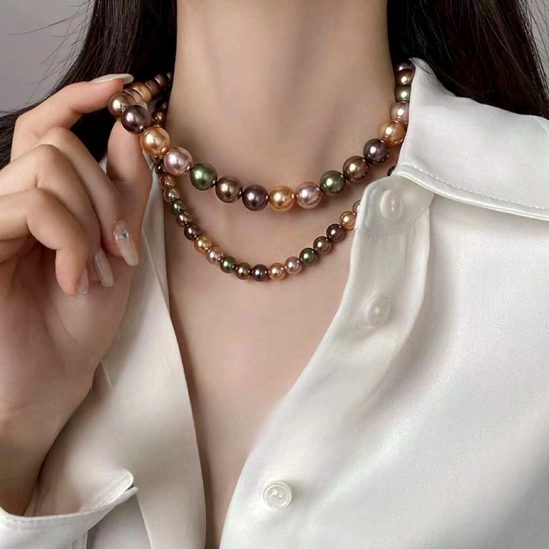 AAAA South China Sea multi-color pearl necklace