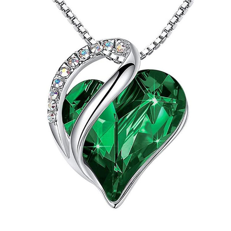 BIRTHSTONE CRYSTALS -Heart of the Ocean Necklace