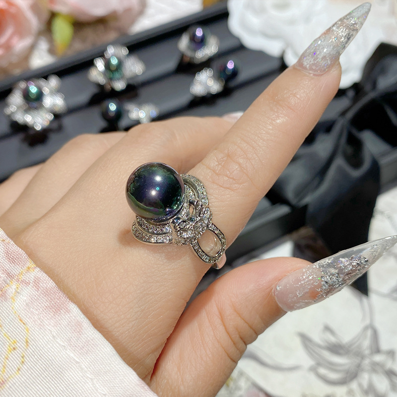 AAAA quality Tahitian pearl ring（adjustable）