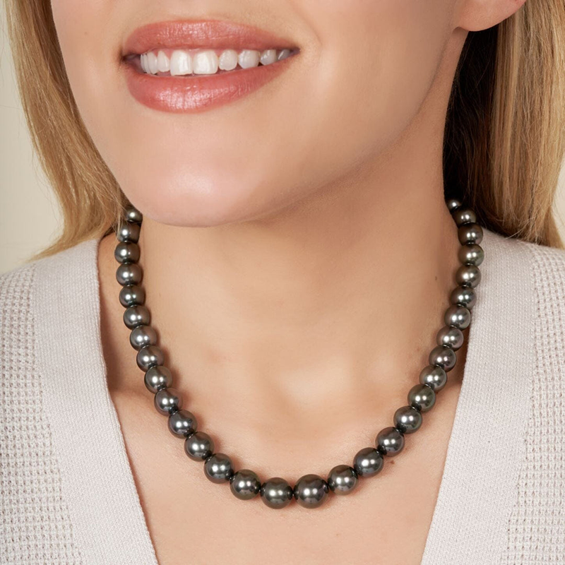 8-10mm Tahitian Black South Sea Pearl Necklace - AAAA Quality