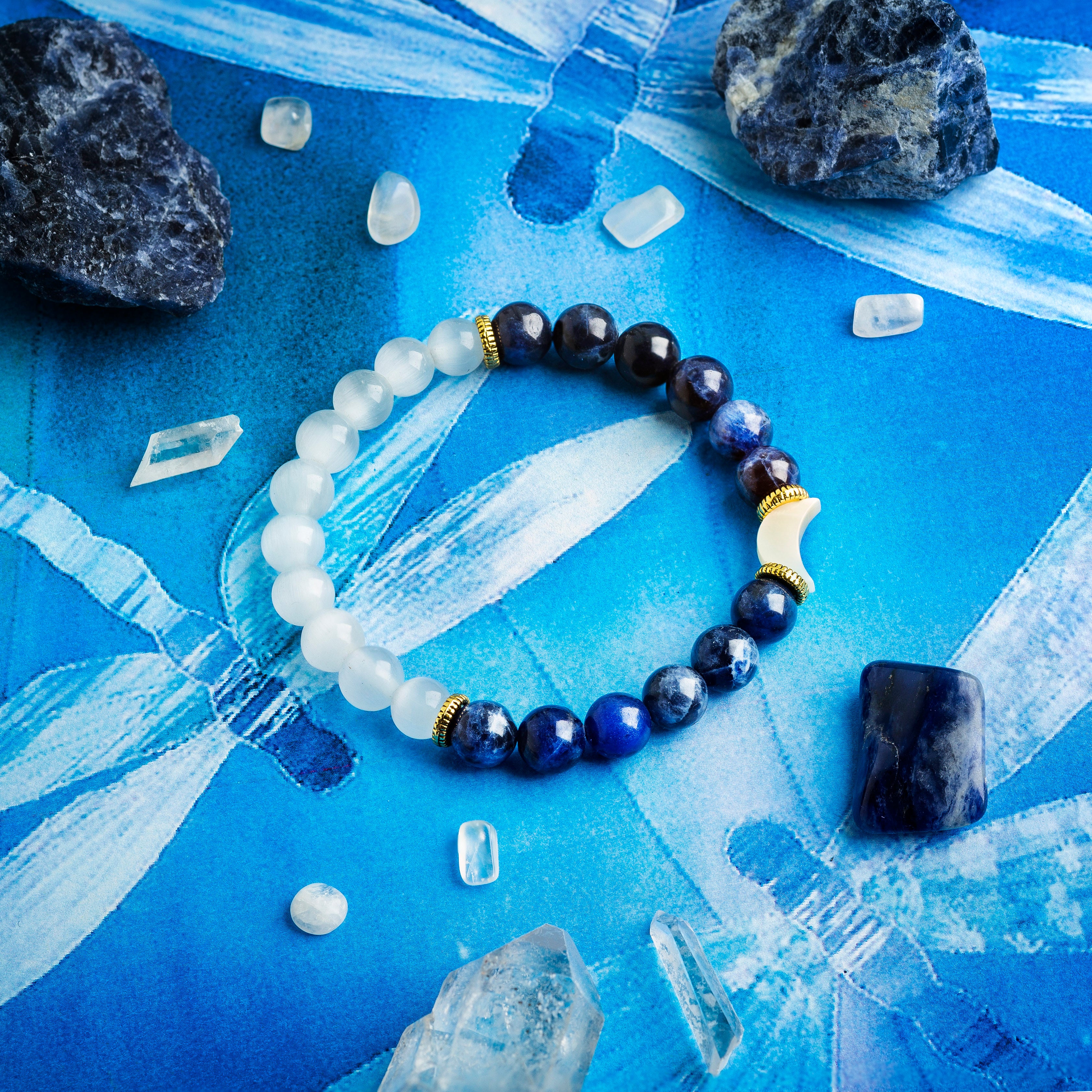 Mother of Pearl & Sodalite 'Luna' Bracelet