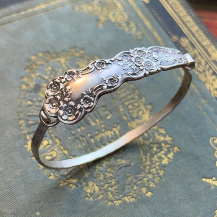 🔥LAST DAY 54% OFF✨Handmade Sterling Spoon Bangle - Crafted from Authentic Vintage Silverware