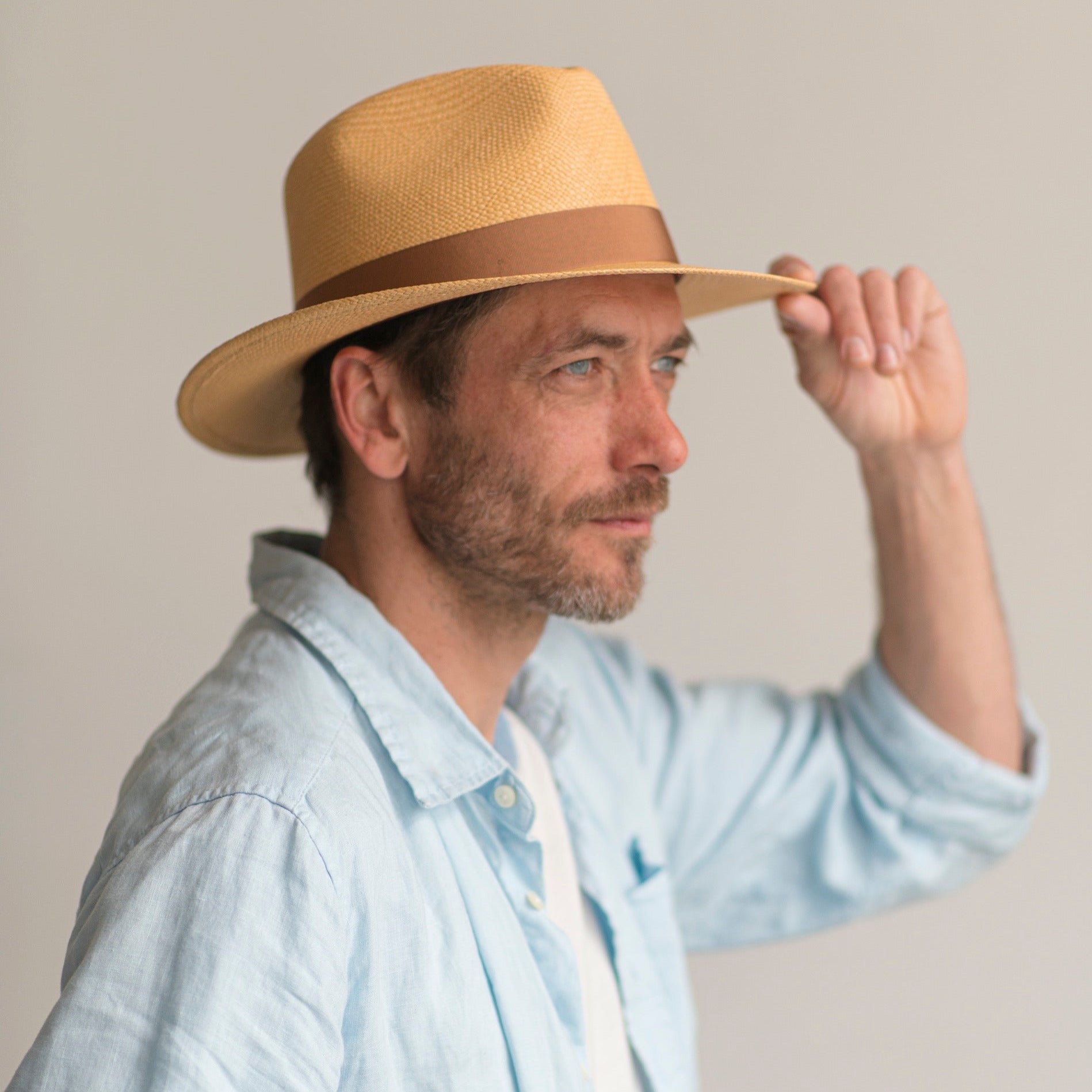 Panama Tabacco Western Fedora Buttero Grosgrain