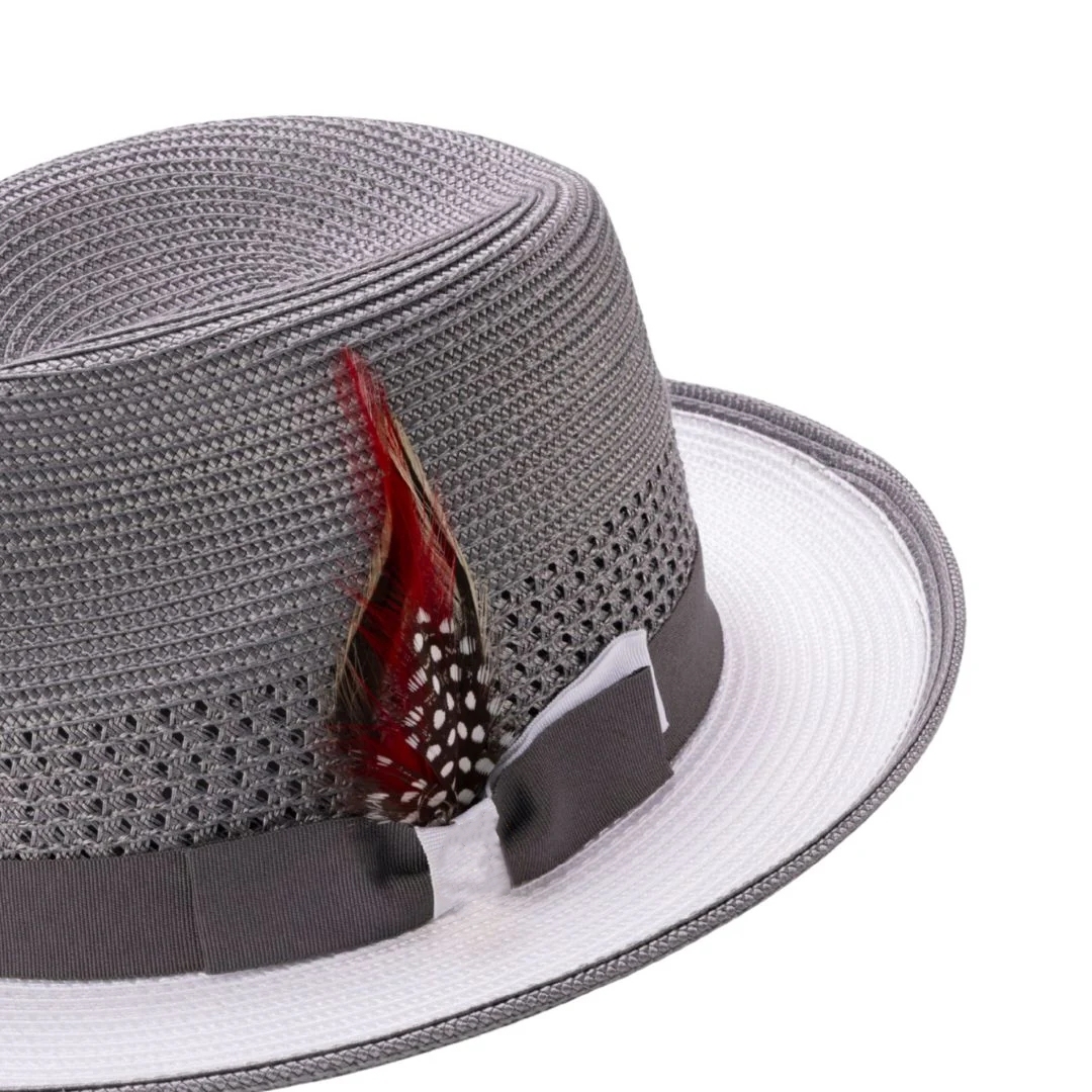 Two-Tone Panama Fedora Hat
