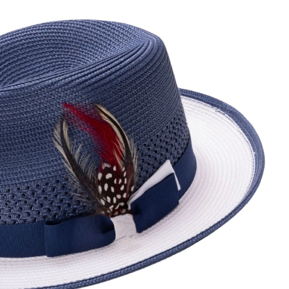 Two-Tone Panama Fedora Hat