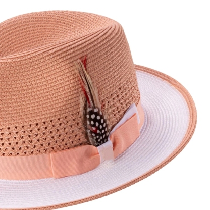 Two-Tone Panama Fedora Hat