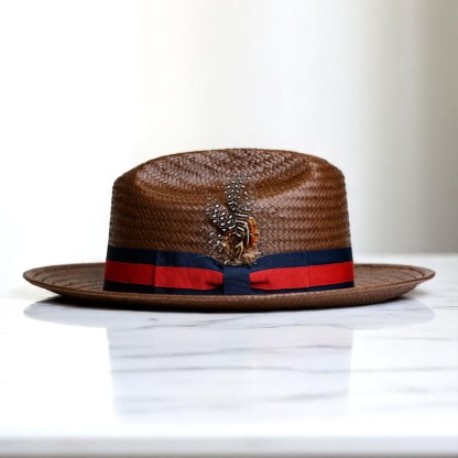 Patriotic Straw | Panama Fedora Hat - Brown