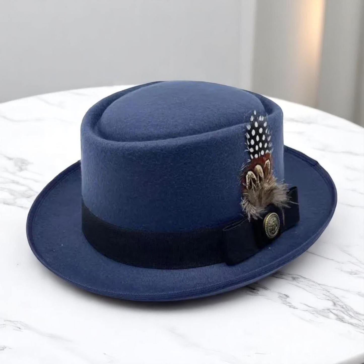 Cliff Bowler Hat-Navy Blue