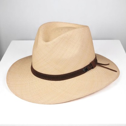 Can be rolls up for packing | Ecuador Straw Panama Hat - Natural