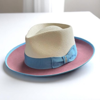 Two Tone | Exclusive Panama and Felt Fedora Hat