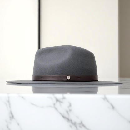 Griffin | Wool Felt Fedora – Dark Grey