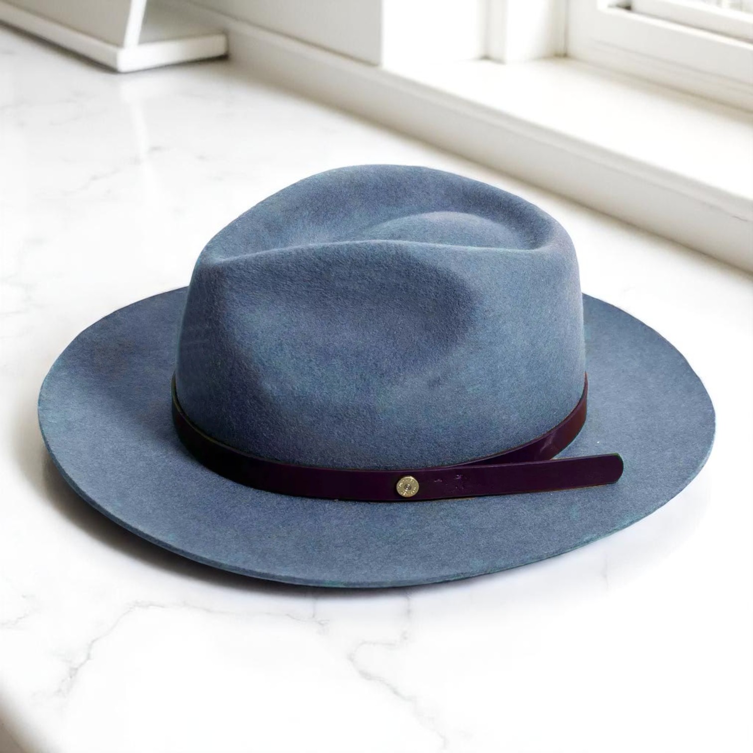 Griffin | Wool Felt Fedora – Sky