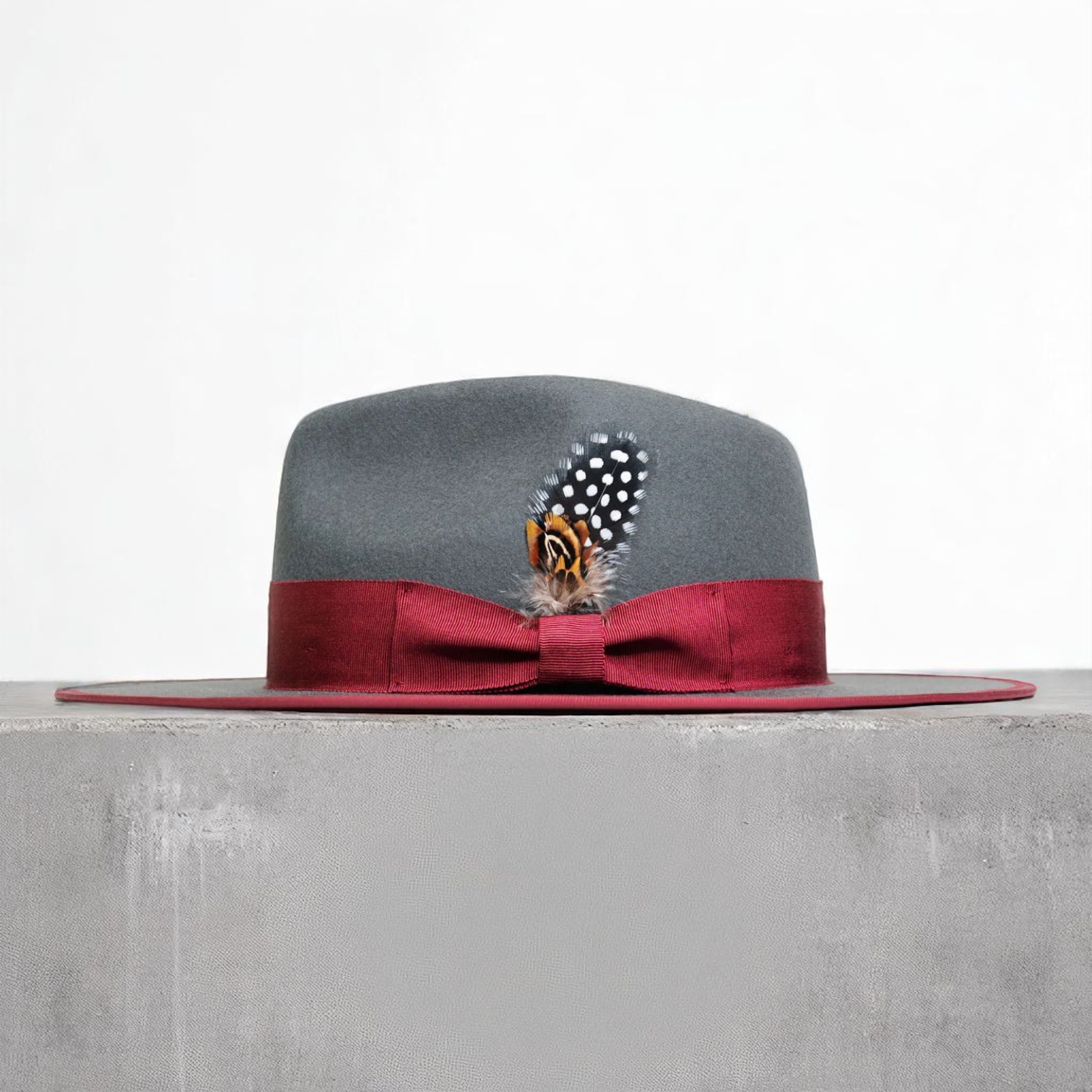 Ferguson | Wool Felt Fedora – Slate+Burgundy