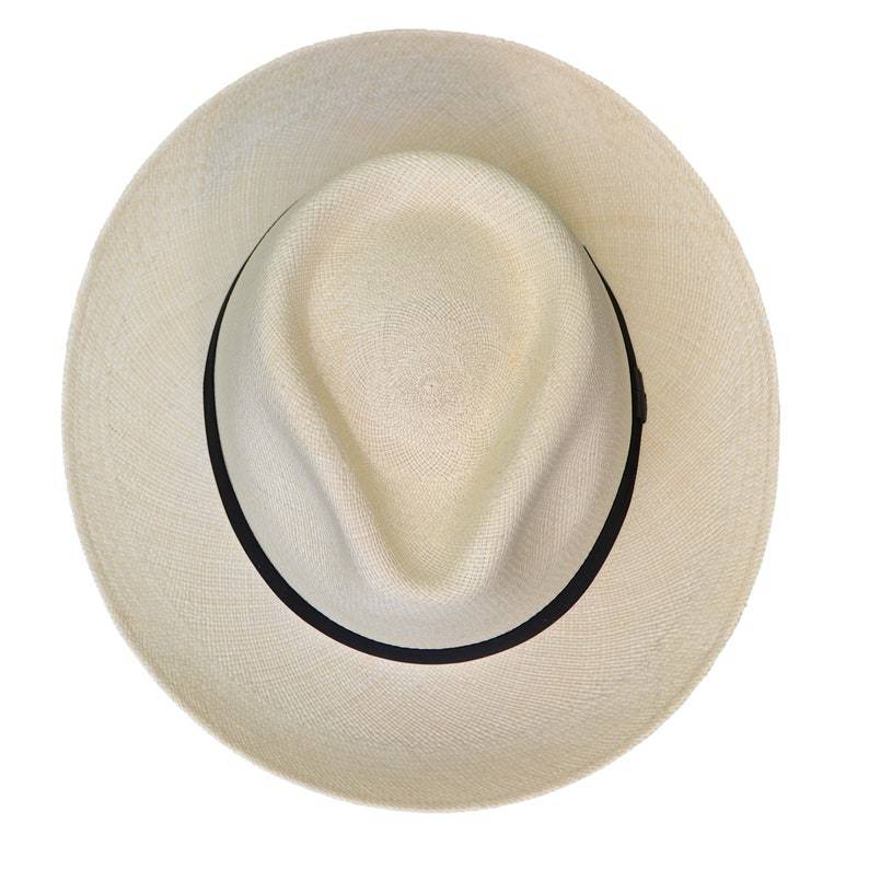 Teardrop Fedora Panama Hat | Natural Color Straw | Brisa Weave | Black Band | Handwoven in Ecuador - GPH - HatBox Included-FREE SHIPPING