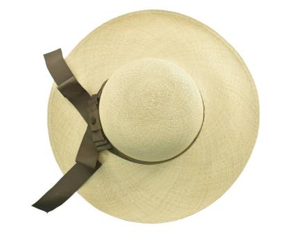 Classy Long Brim | Genuine Panama Hat | Natural Toquilla Straw | Brown Band | Handwoven in Ecuador - EA - HatBox Included