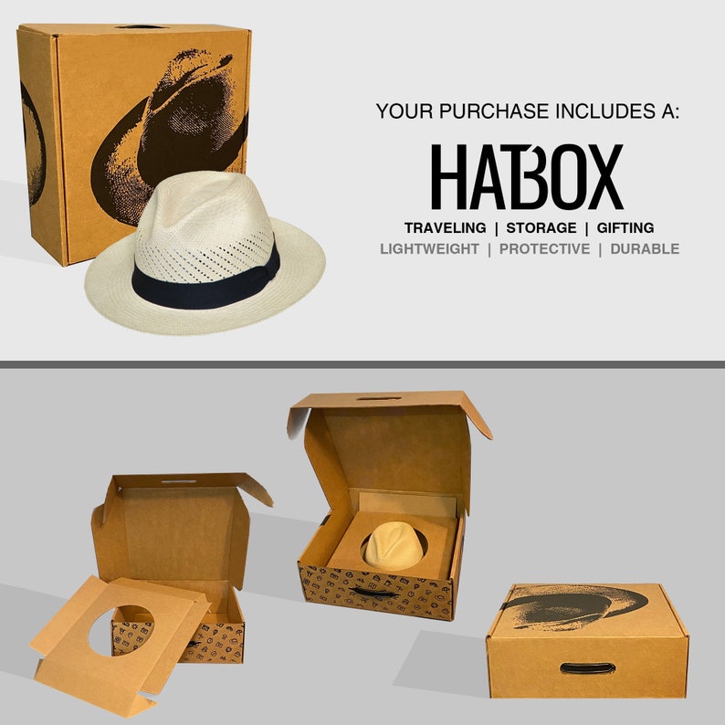 Classic Vented | Original Panama Hat | Brisa Weave | Natural Straw | Black Band | Handwoven in Ecuador | GPH | HatBox Included-BOX PACKING