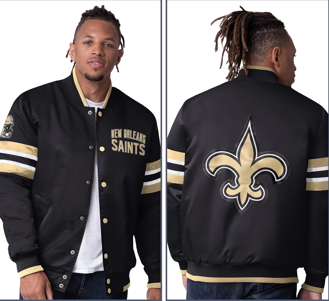 💝💝Last day of clearance!!💝Buy more, save more✨Starter Satin Twill Snap Front Jacket（Buy 2 get 1 free）