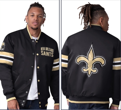 💝💝Last day of clearance!!💝Buy more, save more✨Starter Satin Twill Snap Front Jacket（Buy 2 get 1 free）