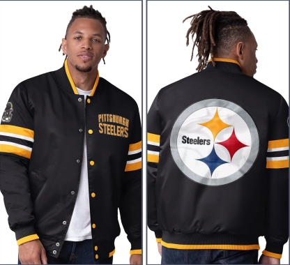 💝💝Last day of clearance!!💝Buy more, save more✨Starter Satin Twill Snap Front Jacket（Buy 2 get 1 free）