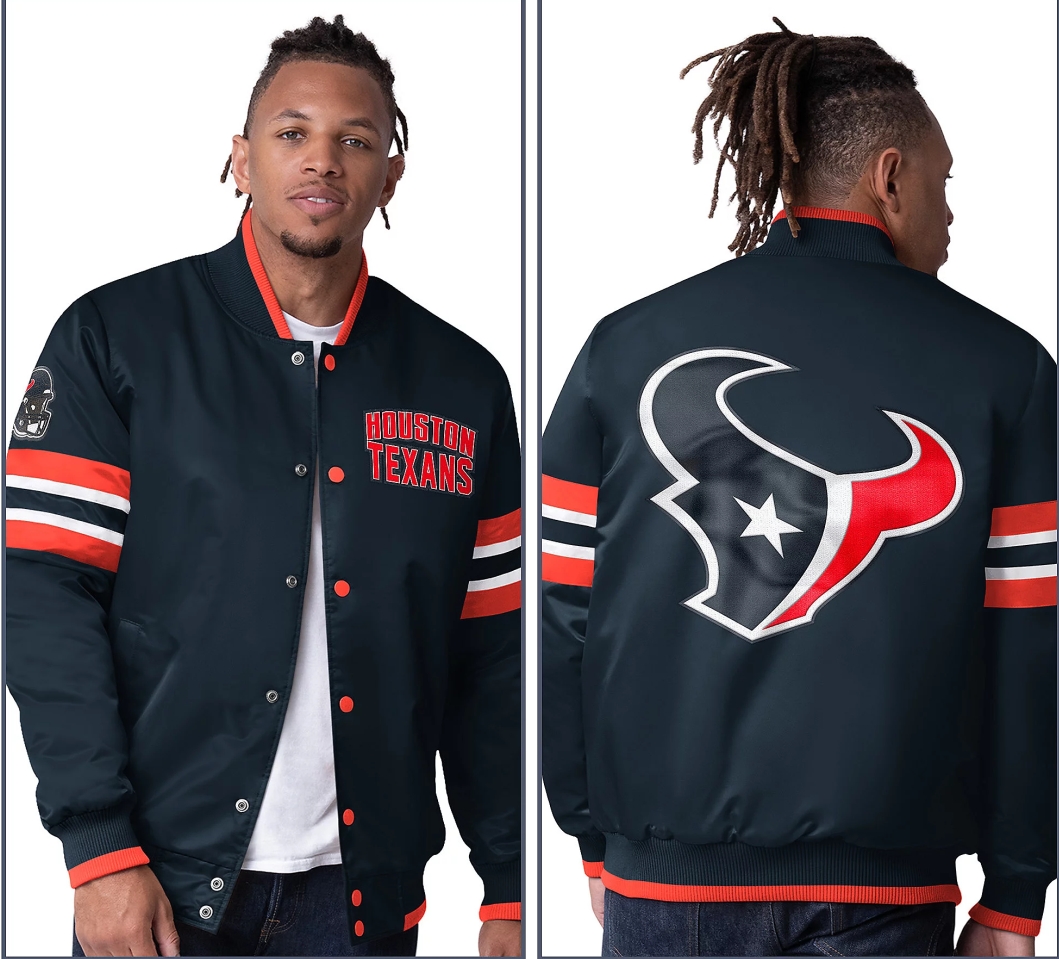 💝💝Last day of clearance!!💝Buy more, save more✨Starter Satin Twill Snap Front Jacket（Buy 2 get 1 free）