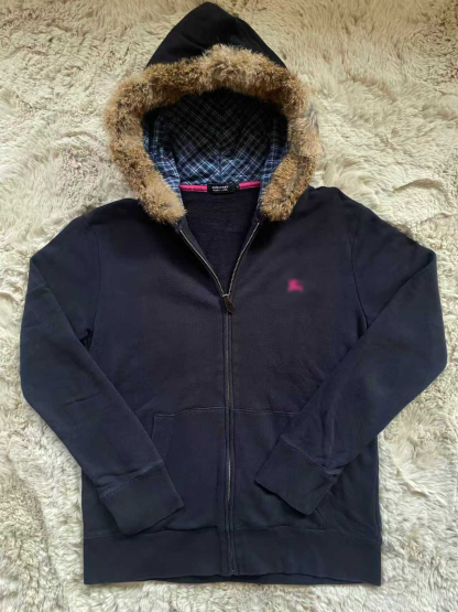  fur zip-up hoodie