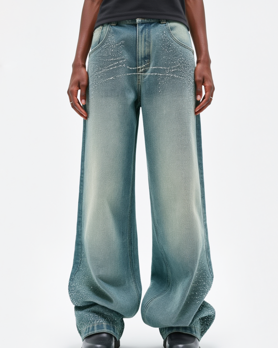 Unisex Rhinestone Jeans