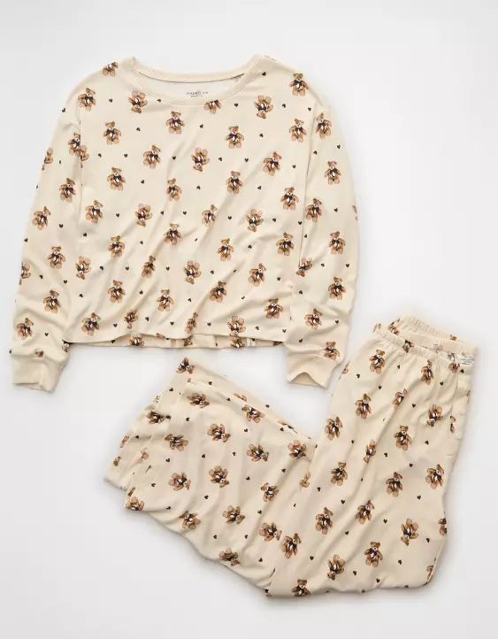 AE Luxe Plush Long-Sleeve & Pant PJ Set