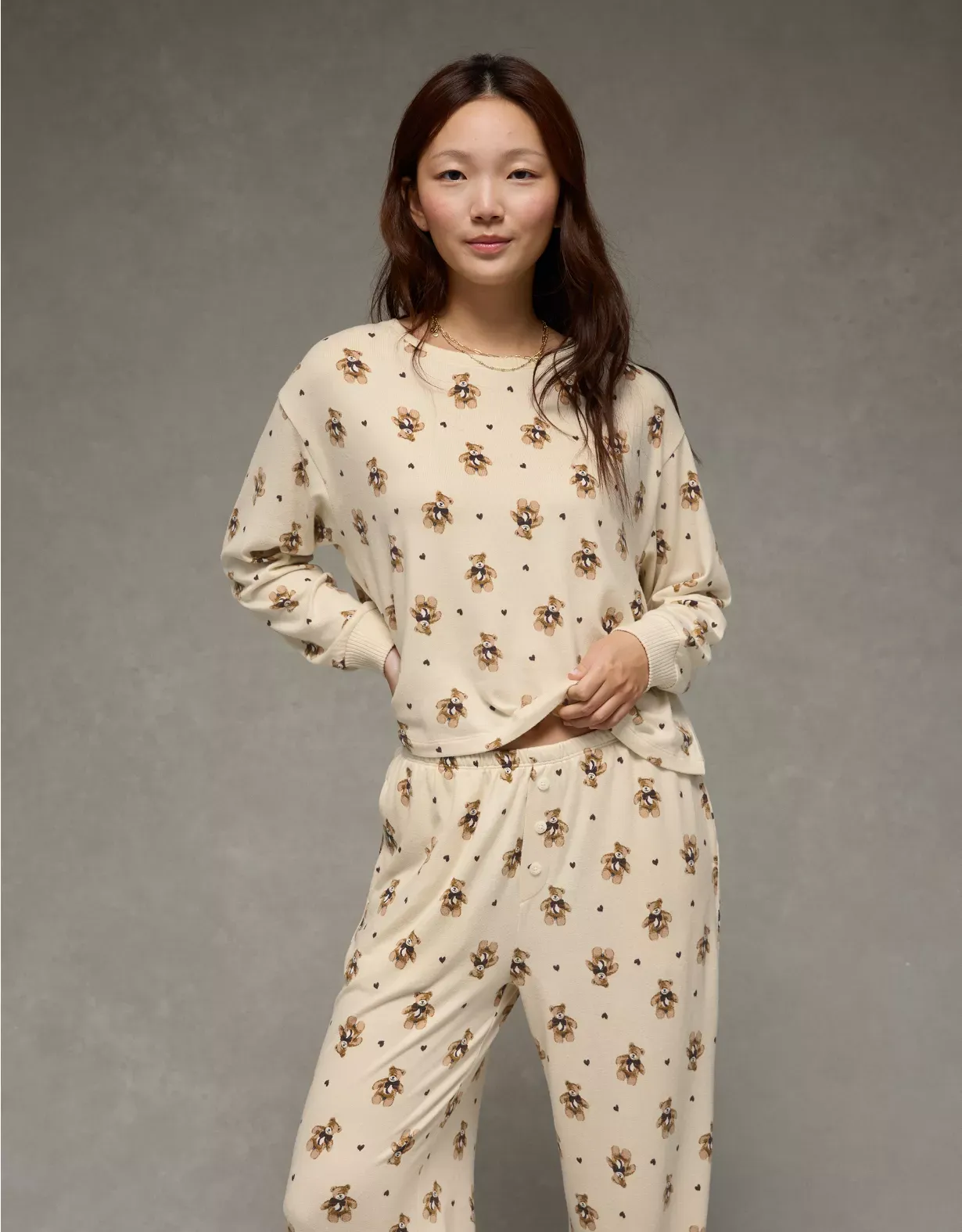 AE Luxe Plush Long-Sleeve & Pant PJ Set