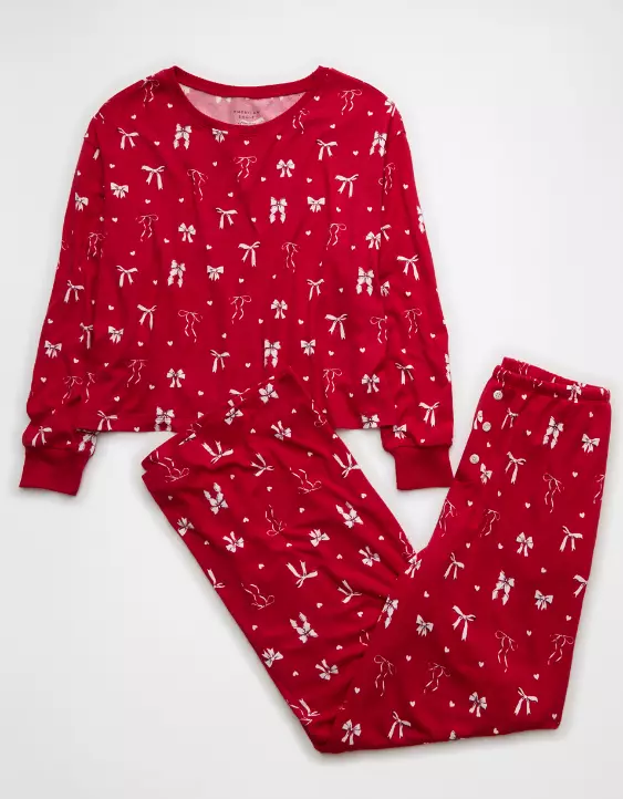 AE Luxe Plush Long-Sleeve & Pant PJ Set