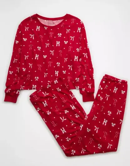 AE Luxe Plush Long-Sleeve & Pant PJ Set