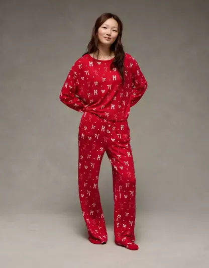 AE Luxe Plush Long-Sleeve & Pant PJ Set