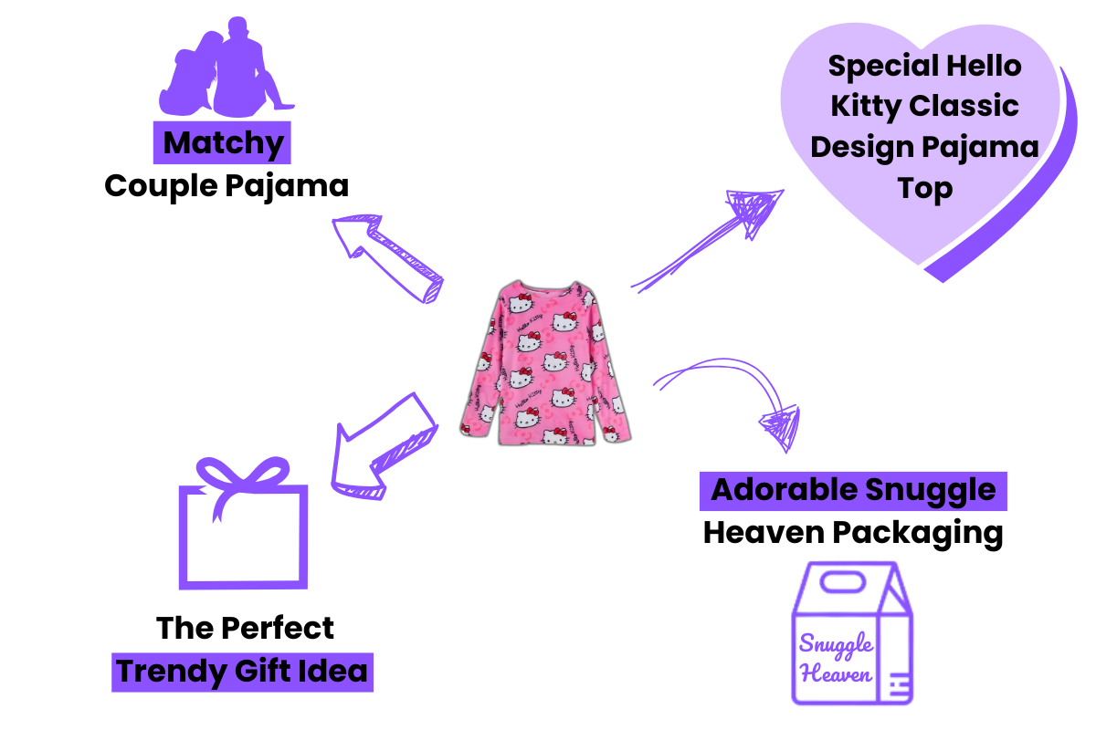 Hello Kitty Pajama Top Cotton Design