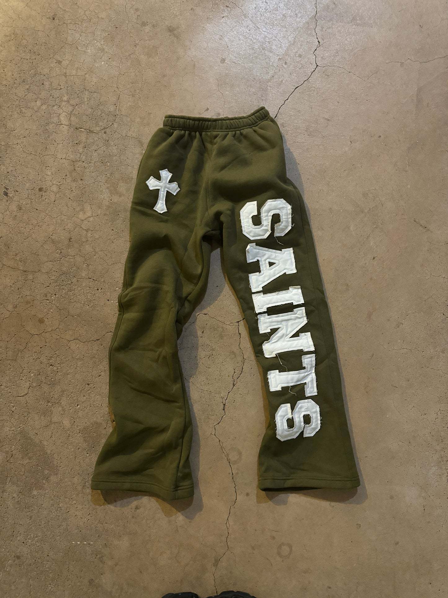 TWO PIECE SET-“SAINTS” CROOKED ZIP UP HOODIE&PANT v2