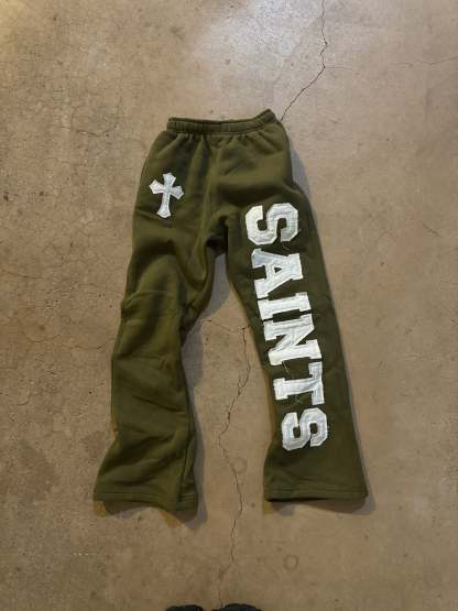 TWO PIECE SET-“SAINTS” CROOKED ZIP UP HOODIE&PANT v2