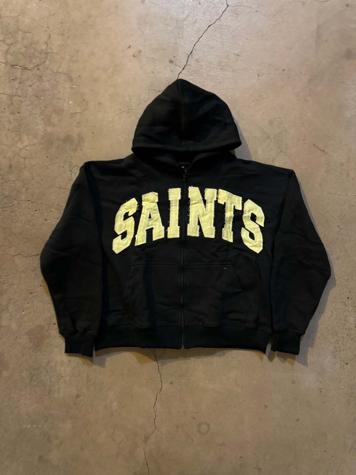 TWO PIECE SET-“SAINTS” CROOKED ZIP UP HOODIE&PANT v2
