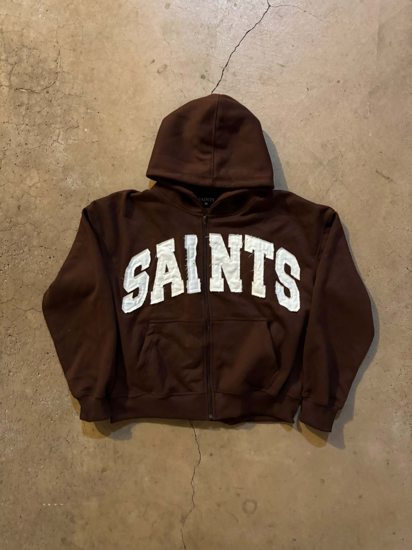 TWO PIECE SET-“SAINTS” CROOKED ZIP UP HOODIE&PANT v2