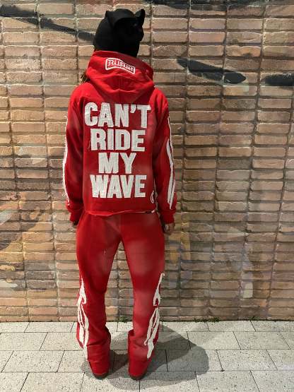 Patchwork casual hoodie set