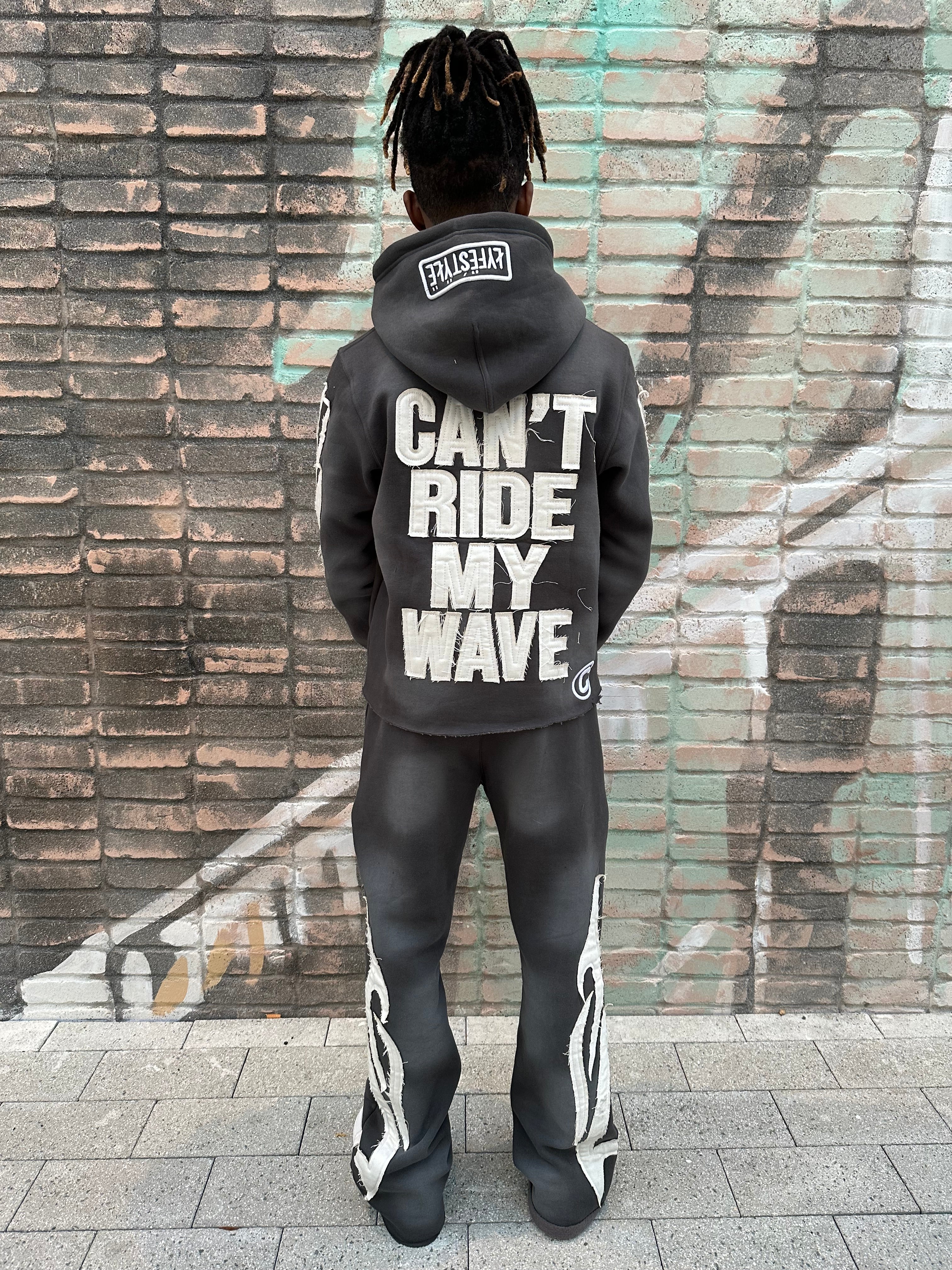 Patchwork casual hoodie set